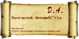 Dvoracsek Annamária névjegykártya