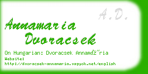 annamaria dvoracsek business card